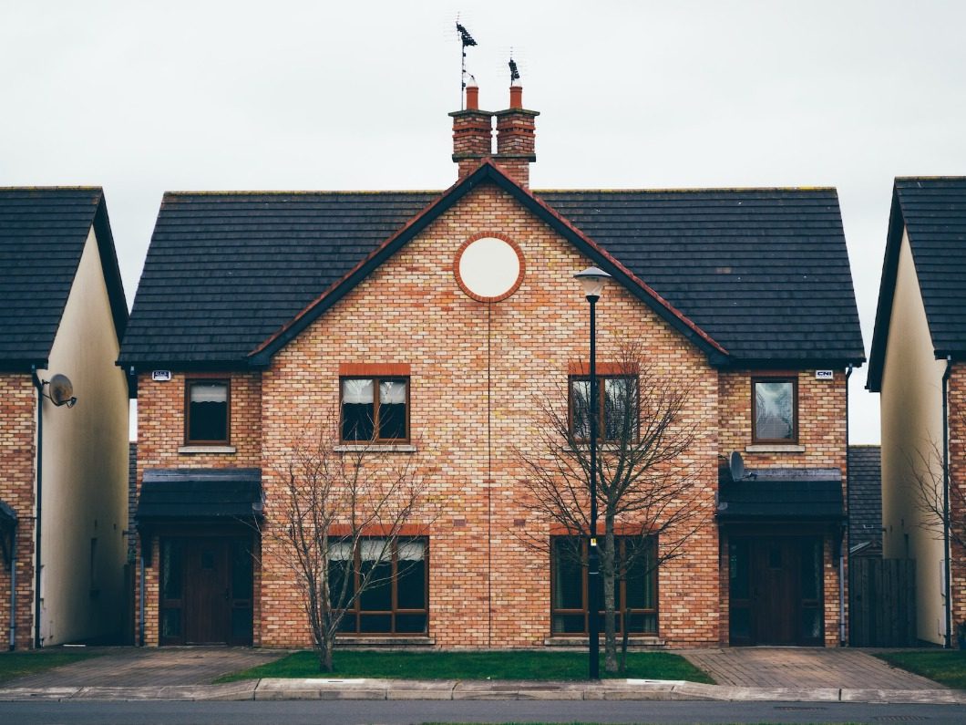 A row of duplex houses.